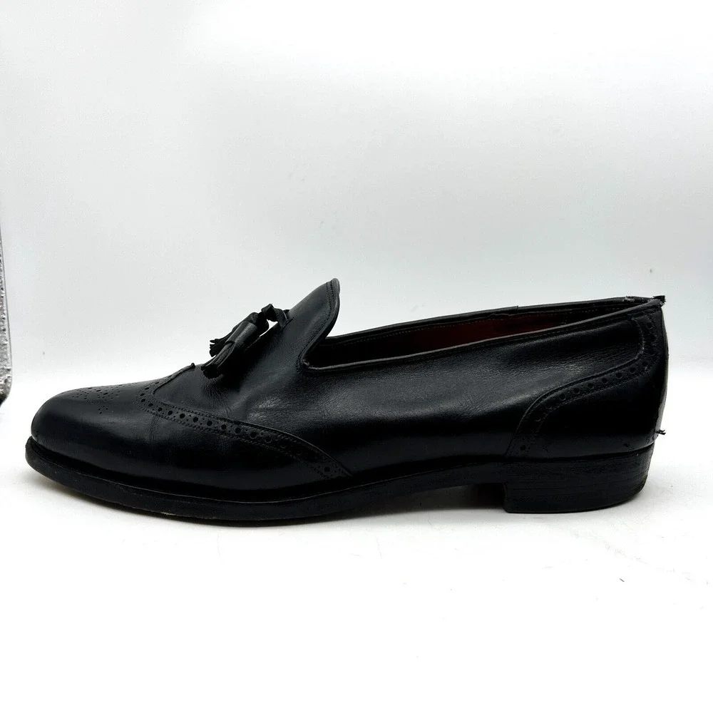 Grenson Bench Made English Leather Black Tassel Loafers Men's 13 B - Picture 13 of 16